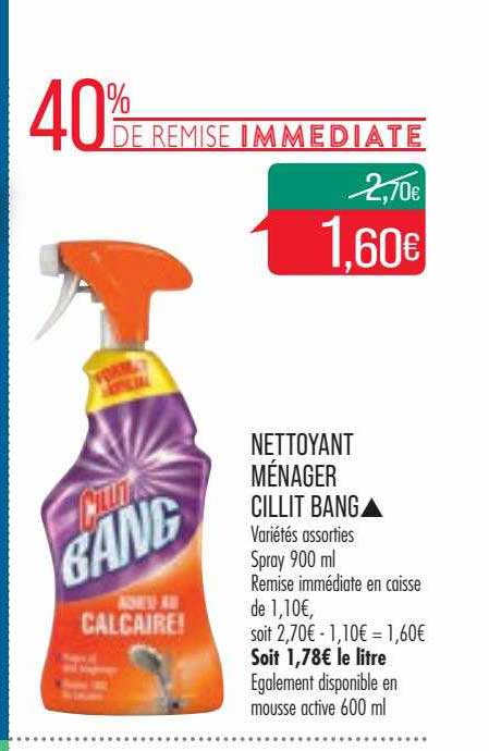 nettoyant ménager cillit bang