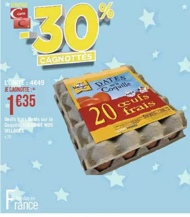 oeufs frais datés sur la coquille l'œuf de nos villages