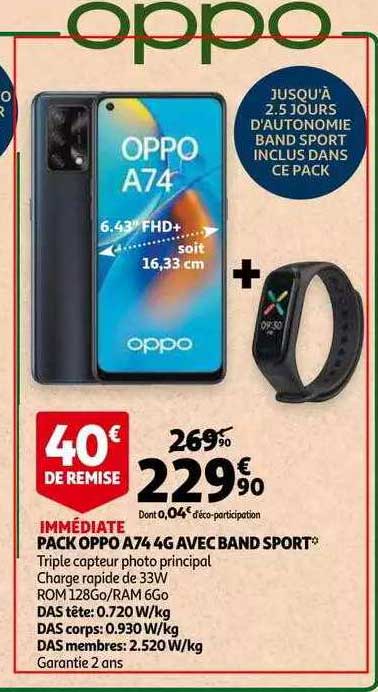 pack oppo a74 avec band sport