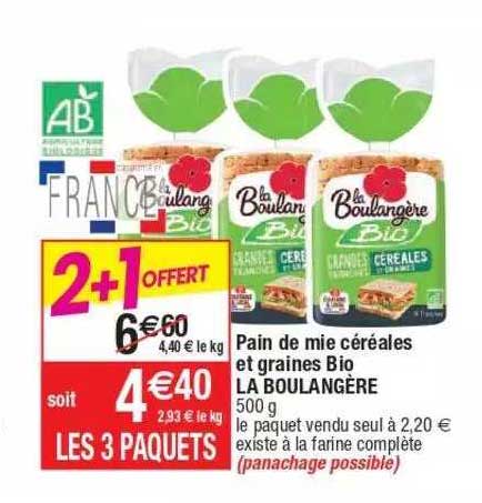 Pain De Mie Céréales Et Graines Bio La Boulangère