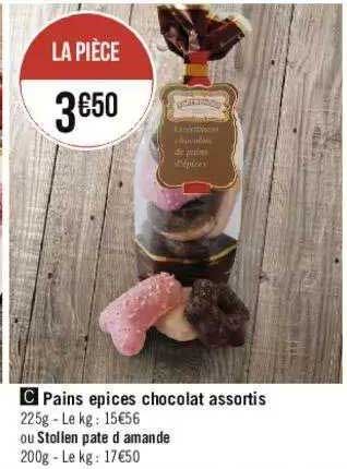 pains épices chocolat assortis ou stollen pate d'amande