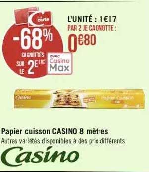 papier cuisson casino 8 mètres
