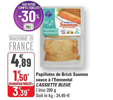 papillotes de brick saumon sauce à l'emmental l'assiette bleue