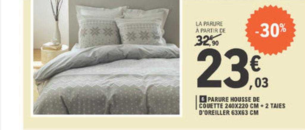 parure housse de couette 240 x 220 cm + 2 taies d'oreiller 63 x 63 cm