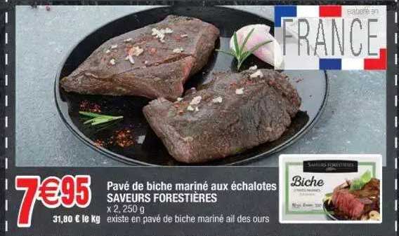 pavé de biche mariné aux échalotes saveurs forestières