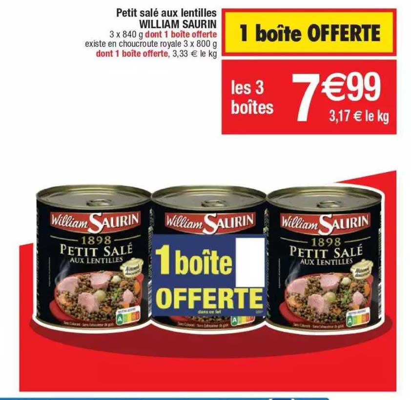 petit salé aux lentilles william saurin