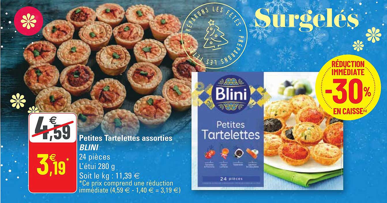 petites tartelettes assorties blini