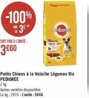 Petits Chiens à La Volaille Légumes Riz Pedigree
