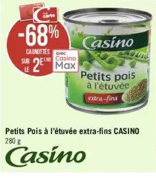 petits pois à l'étuvée extra-fins casino