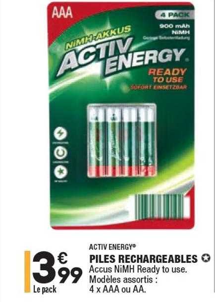 Piles Rechargeables Activ Energy