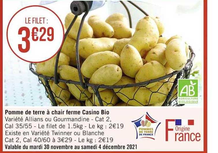 Pomme De Terre à Chair Ferme Casino Bio