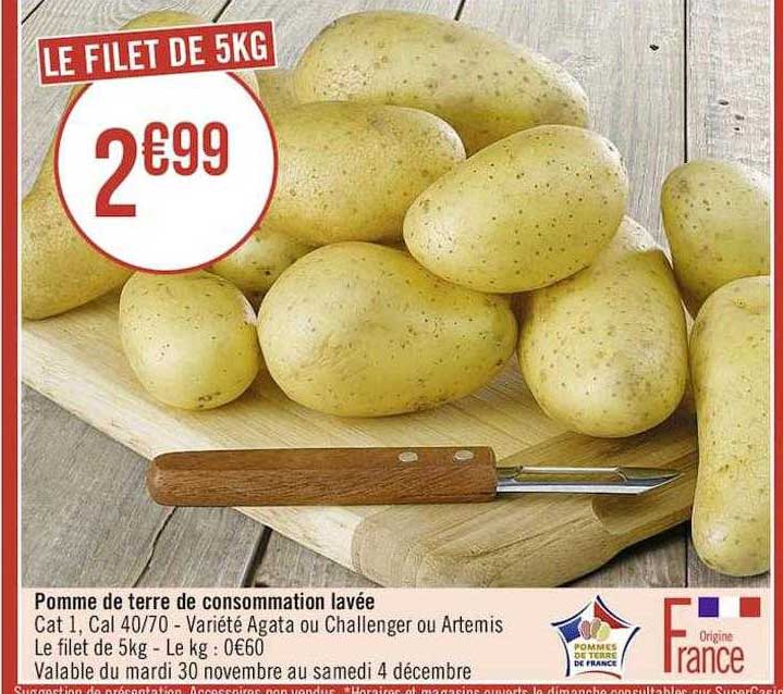 Pomme De Terre De Consommation Lavée