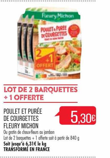 poulet et purée de courgettes fleury michon