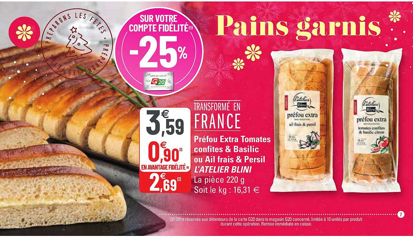 préfou extra tomates confites & basilic ou ail frais & persil l'atelier blini