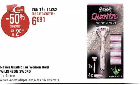 rasoir quattro for women gold wilkinson sword
