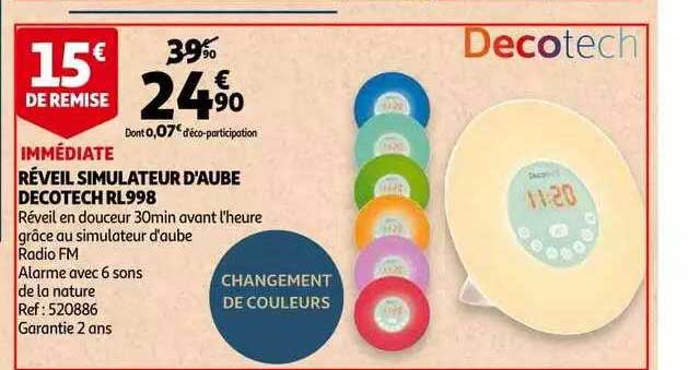 réveil simulateur d'aube décotech rl998