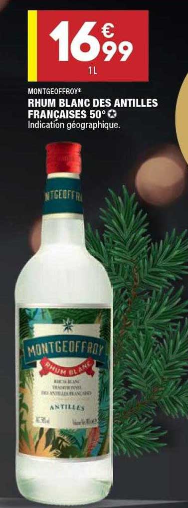 rhum blanc des antilles françaises 50° montgeoffroy