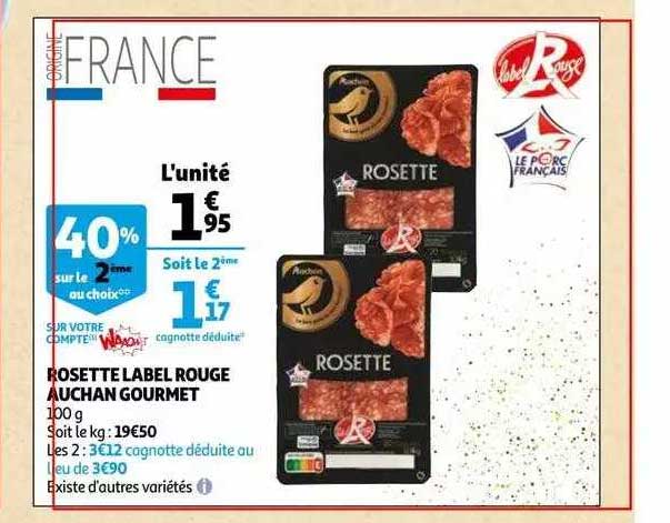 Rosette Label Rouge Auchan Gourmet