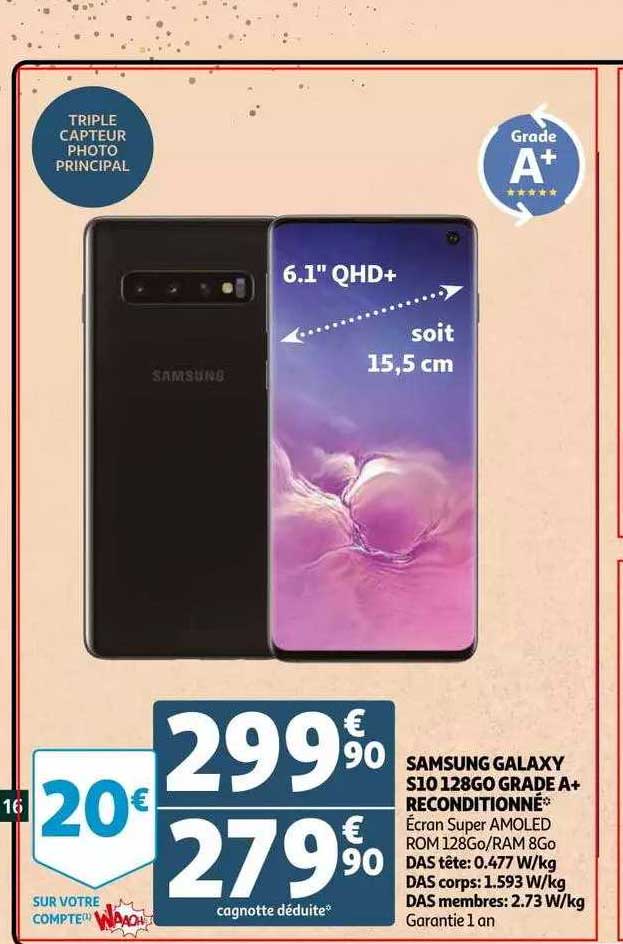 samsung galaxy s10 128go grade a+ reconditionné