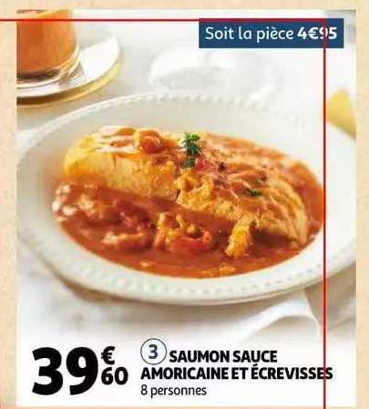 saumon sauce amoricain et écrevisses