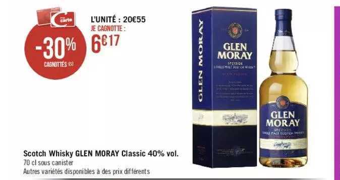 scotch whisky glen moray classic 40% vol.