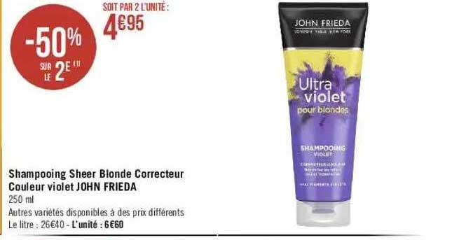 shampooing sheer blonde correcteur couleur violet john frieda