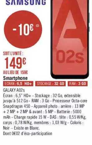 smartphone galaxy a02s samsung