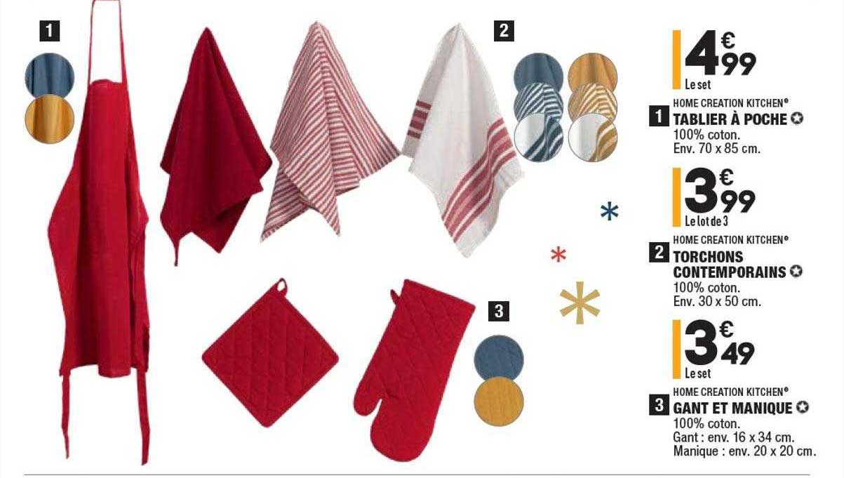 Tablier à Poche, Torchons Contemporains, Gant Et Manique Home Creation Kitchen