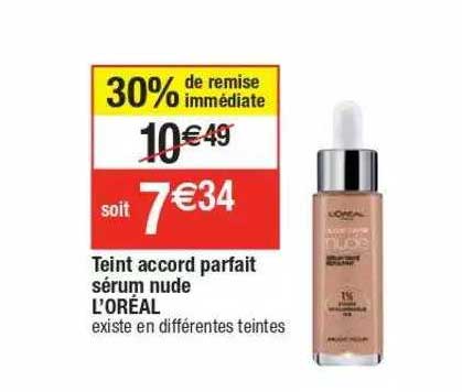 teint accord parfait sérum nude l'oréal