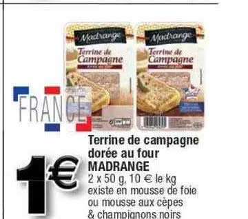 terrine de campagne dorée au four madrange