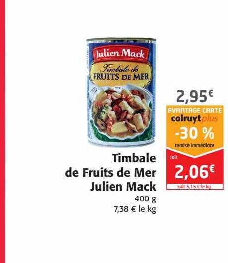 timbale de fruits de mer julien mack