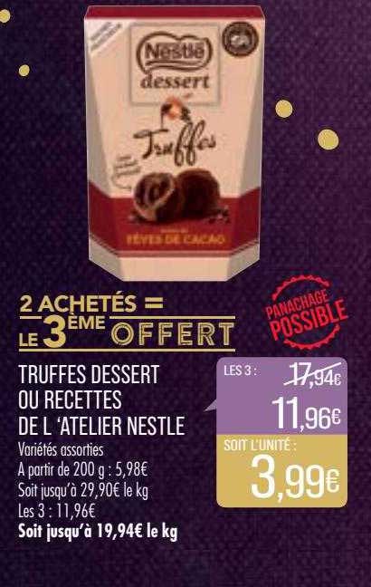 truffes dessert ou recettes de l'atelier nestlé