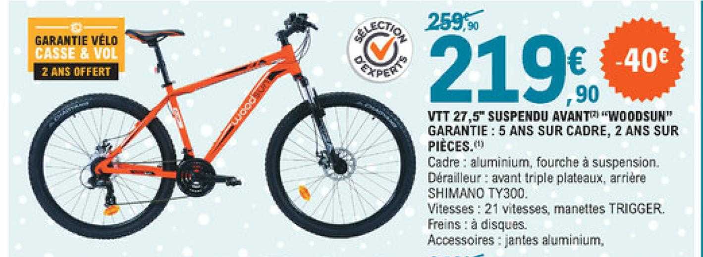 vtt 27,5" suspendu avant "woodsun"