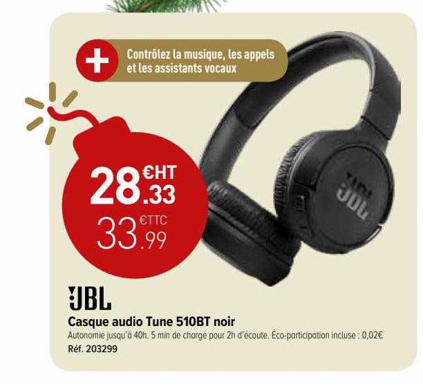 casque audio tune 510bt noir jbl