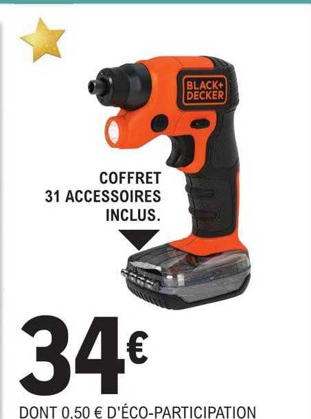 coffret 31 accessoires inclus black + decker