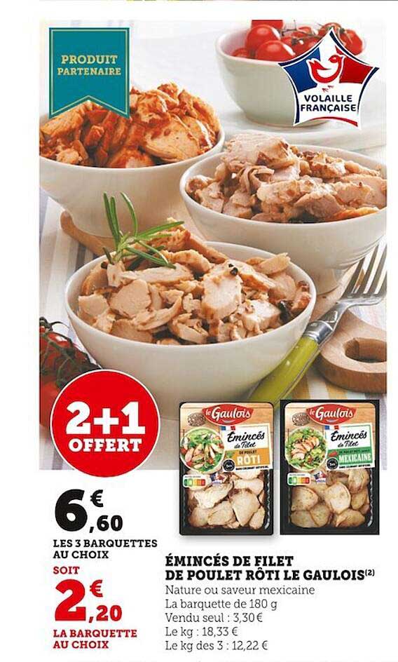 émincés De Filet De Poulet Rôti Le Gaulois