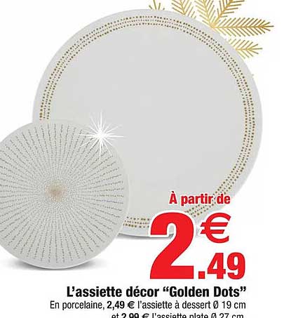 l'assiette décor "golden dots"