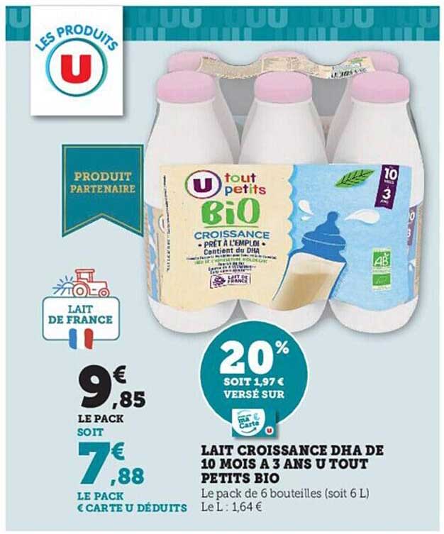 lait croissance dha de 10 mois à 3 ans u tout petits bio