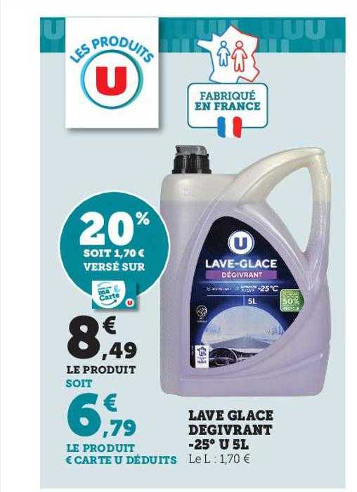 lave glace dégivrant -25° u 5l