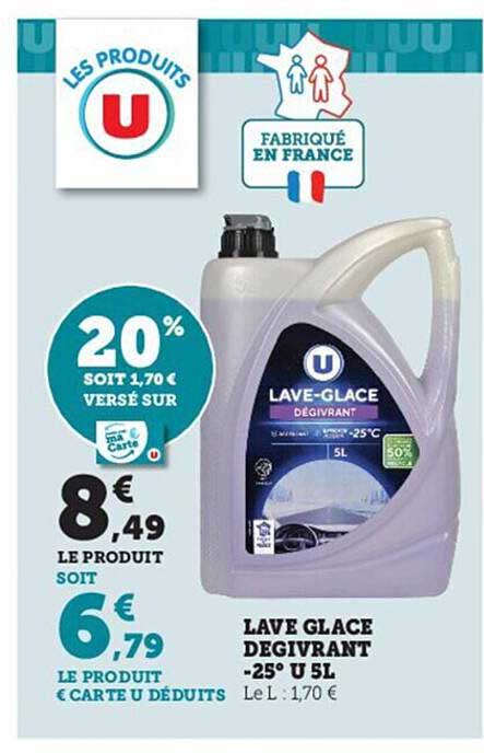 lave glace dégivrant -25° u 5l