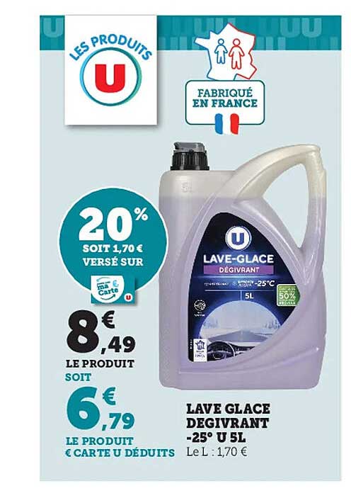 lave glace dégivrant -25° u 5l