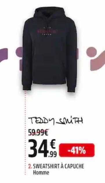 sweatshirt à capuche homme teddy smith