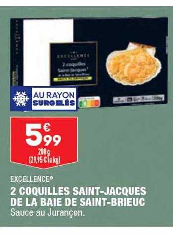 2 coquilles Saint-Jacques de la baie de Saint-Brieuc excellence
