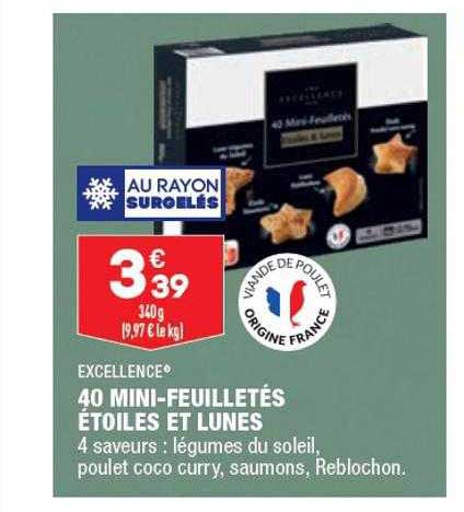40 mini-feuilletés étoiles et lunes excellence