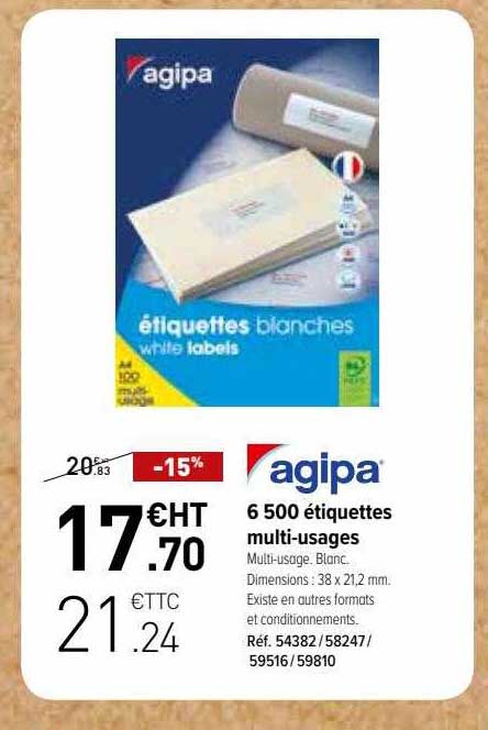 6500 étiquettes Multi-usages Agipa