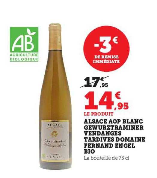 alsace aop blanc gewurztraminer vendanges tardives domaine fernand engel bio