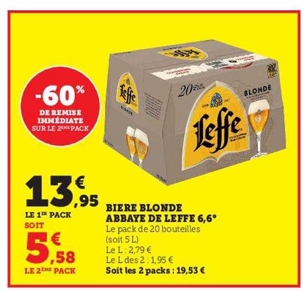Bière Blonde Abbaye De Leffe 6,6°