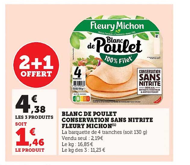 blanc de poulet conservation sans nitrite fleury michon