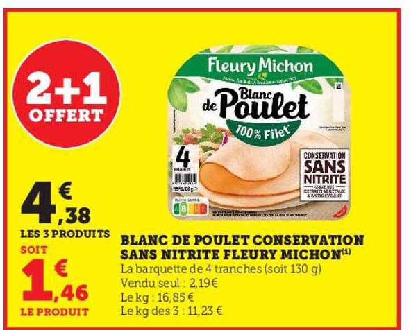 blanc de poulet conservation sans nitrite fleury michon