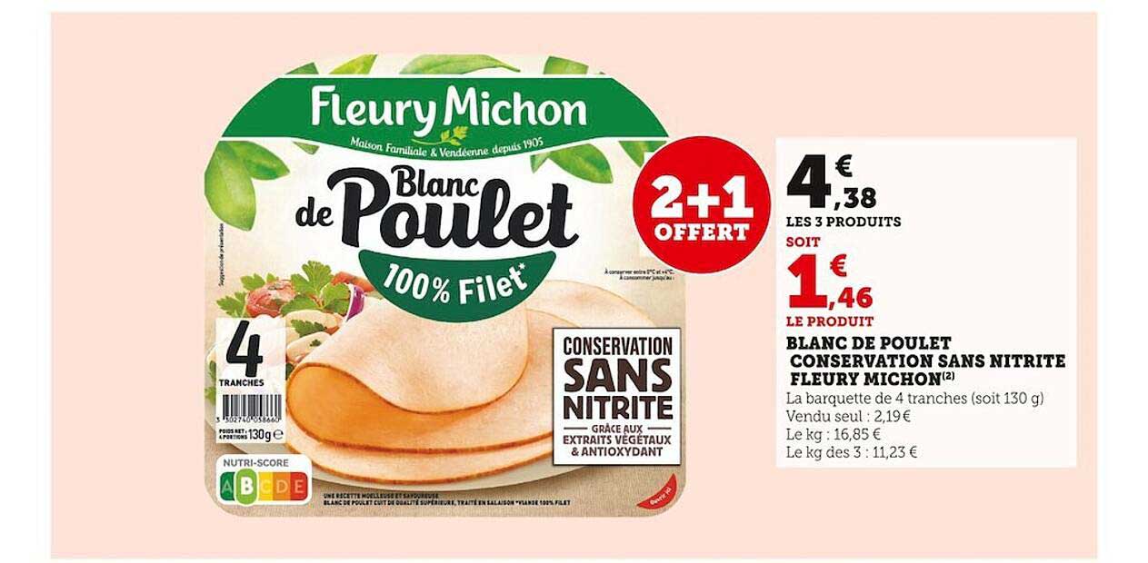 blanc de poulet conservation sans nitrite fleury michon